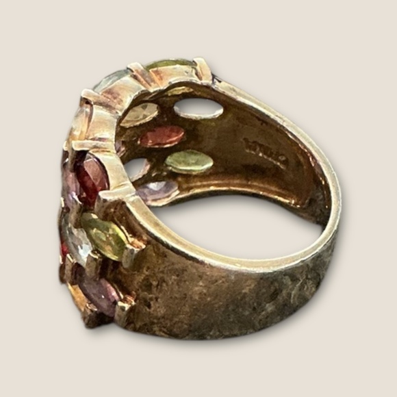 Gold over Sterling Muli Gemstone Ring - Picture 6 of 6
